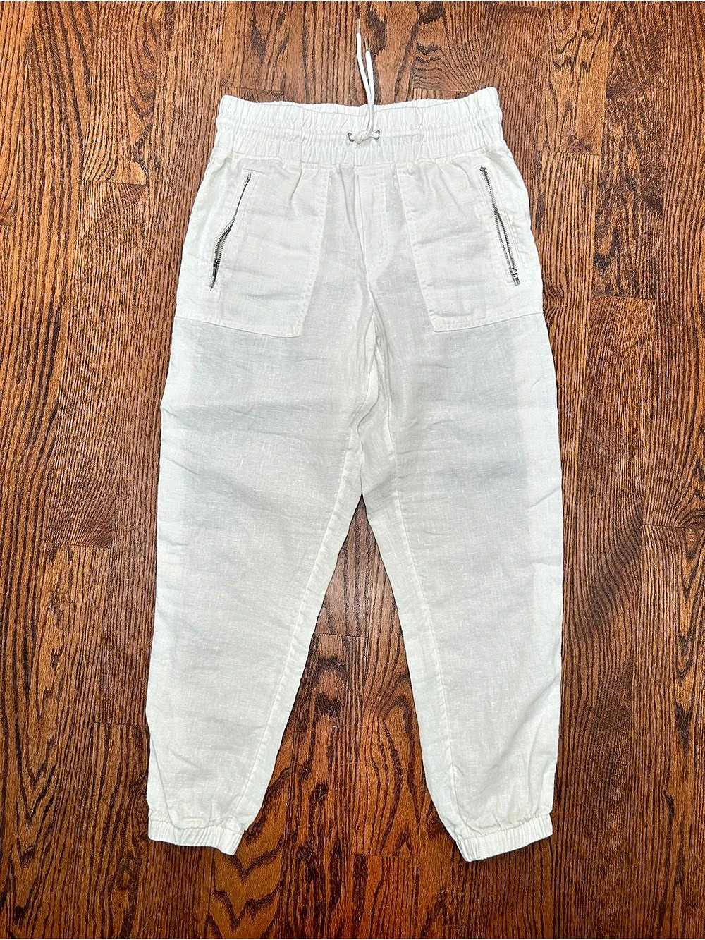 Athleta Cabo Linen Jogger Pants White Size 4